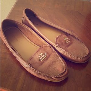 Real brown leather coach shoes fairly worn